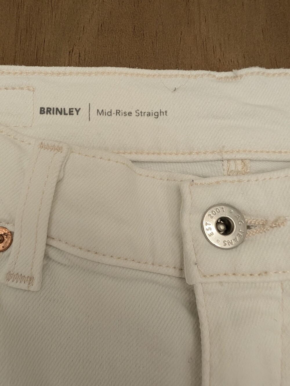 AG Brinley Mid-rise Straight Leg Jeans Gallery White Women's Size 27 - Picture 3 of 13